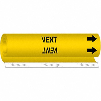 BRADY 5781O Pipe Marker Vent 5 in H 8 in W