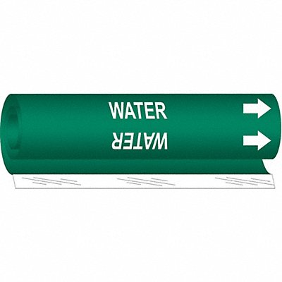 BRADY 5786II Pipe Marker Water 26 in H 12 in W