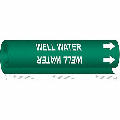 BRADY 5790O Pipe Marker Well Water 5 in H 8 in W