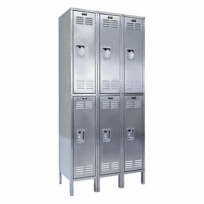 HALLOWELL USS32882 Locker 2x3Locker Silver 78 x36 x18 Unassembled