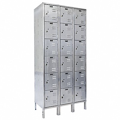 HALLOWELL USS32886 Locker 6x3Locker Silver 78 x36 x18 Unassembled