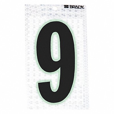 BRADY 30009 Ultra Reflective Numbers 9 PK10