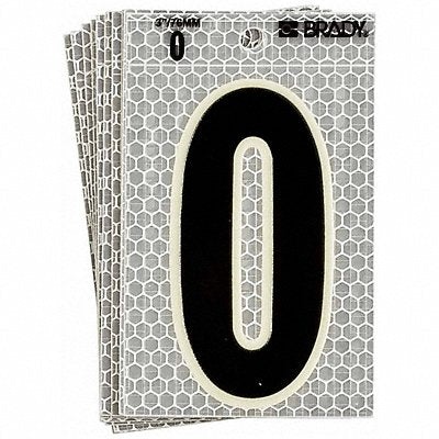 BRADY 30200 Ultra Reflective Numbers 0 6 in H PK10