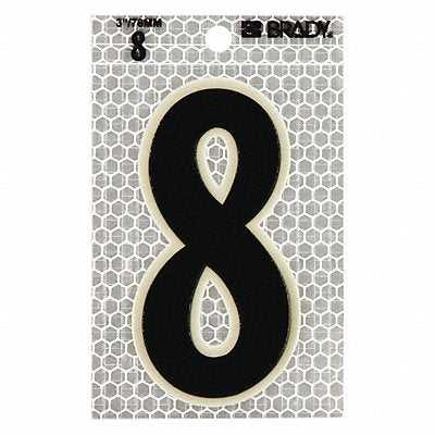 BRADY 30108 Ultra Reflective Numbers 8 PK10