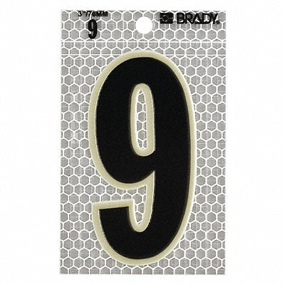 BRADY 30109 Ultra Reflective Numbers 9 PK10