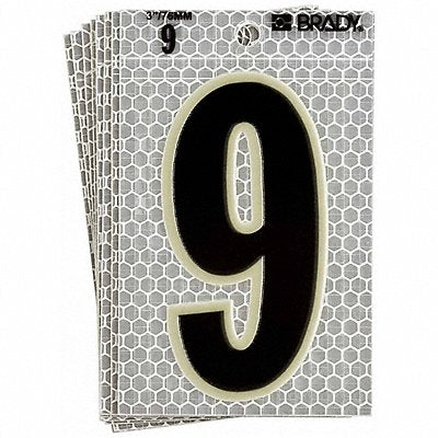 BRADY 30209 Ultra Reflective Numbers 9 6 in H PK10