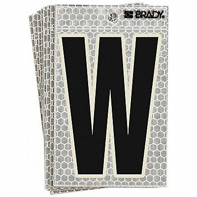 BRADY 3020W Refl. Letter Label W Glow in Dark PK10