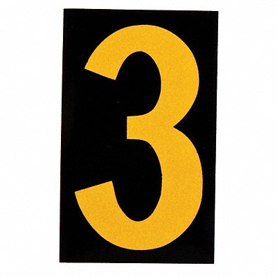 BRADY 59053 Reflective Numbers And Letters 3 PK25