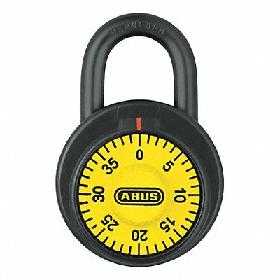 ABUS 7850KCYellow G3498 Combination Padlock 2 in Round Black