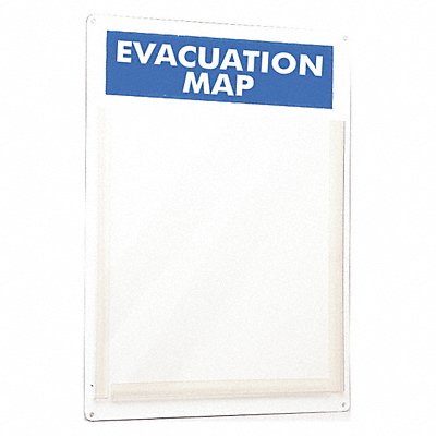 GRAINGER 45381 Evacuation Map Holder 15 x 11 In.