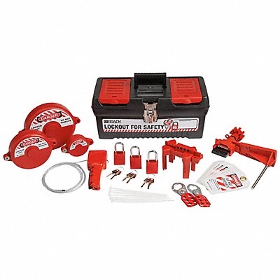 BRADY 153671 Lockout Kit 9 Lockouts 10 Tags Black