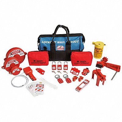 BRADY 153672 Lockout Kit 9 Lockouts 10 Tags Blue