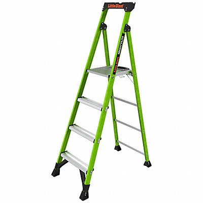 LITTLE GIANT 15396001 Stepladder 6ft H 1 W Platform 300 lb Cap