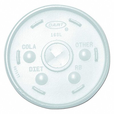 DART 16SL Disp Hot/Cold Cup Lid 12oz-24 oz PK1000