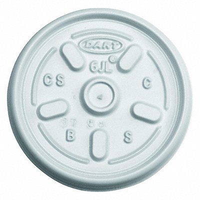 DART 6JL Disp Hot Cup Lid 2 oz-6 oz White PK1000
