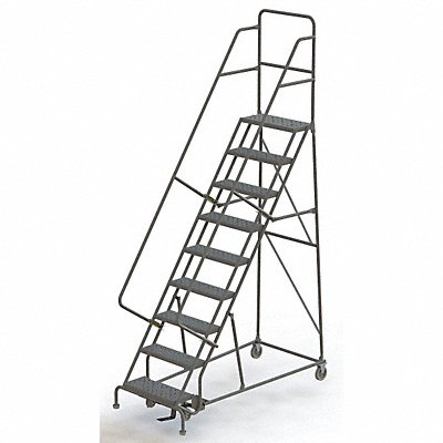 TRI-ARC KDSR109246 Rollng Ladder Unassembled Handrail Platform 90 In H