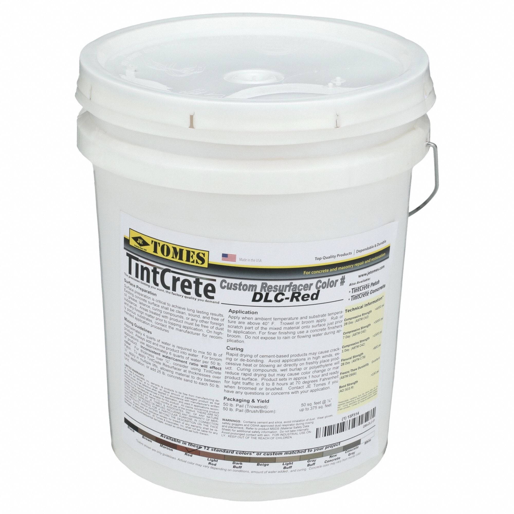 JE TOMES GRADLC31 Concrete Resurfacer TintCrete 50 lb