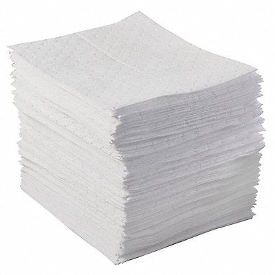 BRADY SPC ABSORBENTS BPO100 Absorb Pad Oil-Based Liquids White PK100