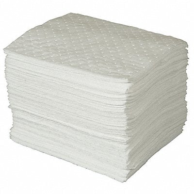 BRADY SPC ABSORBENTS SPC500 Absorb Pad Oil-Based Liquids White PK100
