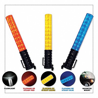 EMI 3000 K7728 LED 3-Stage Safety Baton Red w/Clear Tip