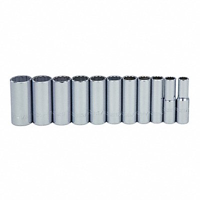 PROTO J54104 Socket Set Chrome 3/8-1 1/4 in 6Pt