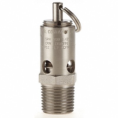 CONRADER SRV39012VSS050 Safety Valve Soft Seat 1/2 In 50 PSI SS
