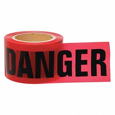 GRAINGER 15Y412 Barricade Tape Red 200 ft L 3 in