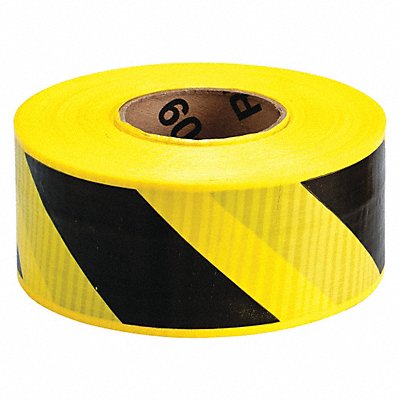 GRAINGER 91104 Barricade Tape Black/Yellw 500 ft L 3 in