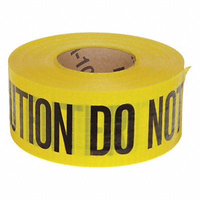 BRADY 91102 Barricade Tape Yellow 500 ft L 3 in