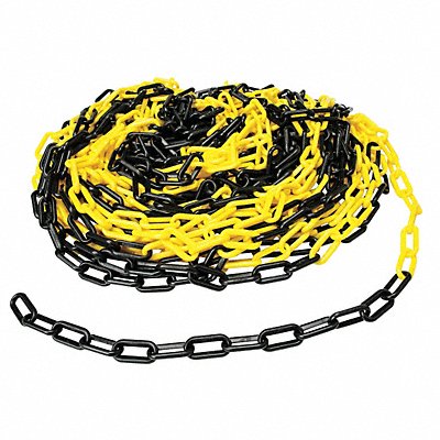 GRAINGER 78254 Plastic Chain 2 In x 100 ft Black/Yellow