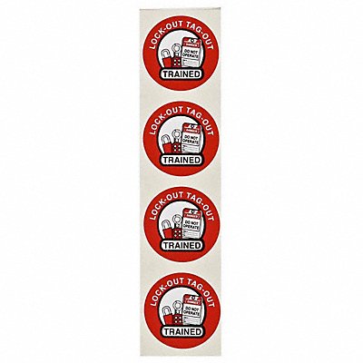 BRADY 42248 Hard Hat Label Black Red/White PK4