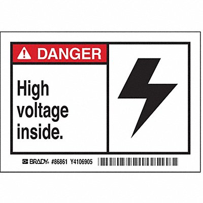 BRADY 86861 High Perform Vinyl Lbl 3.5x5in Vinyl PK5