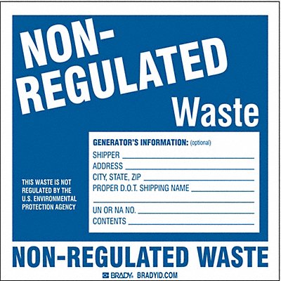 BRADY 121153 DOT Handling Label Waste 6 W PK100