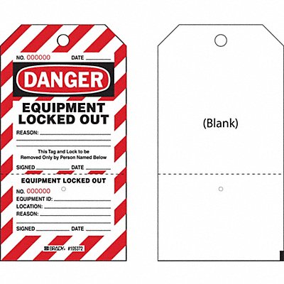 BRADY CLT2 Danger Tag 7-1/2 x 4 In Rld Brs PK25