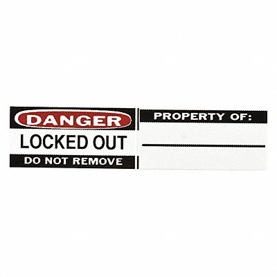 BRADY 50289 Padlock Label 4/5 inx1 1/9 in Vinyl PK6
