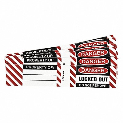 BRADY 50280 Padlock Label 3/4 inx4 1/2 in Vinyl PK6