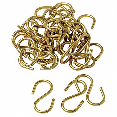BRADY 23305 Hook S Hook 1 3/4 in L Brass PK100