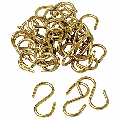 BRADY 23304 Hook S Hook 1 1/2 in L Brass PK100