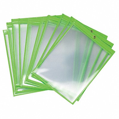 BRADY 56945 Shop Env 12 x 9 In Fluor Grn Plastic PK25