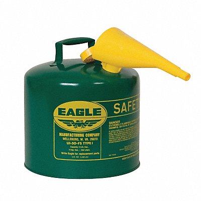 EAGLE UI50FSG Type I Safety Can 5 gal Green 13-1/2 H