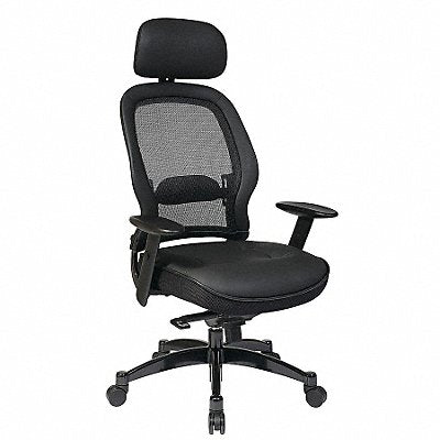 OFFICE STAR 27008 Manager Chair Leather Blk 20-22 Seat Ht