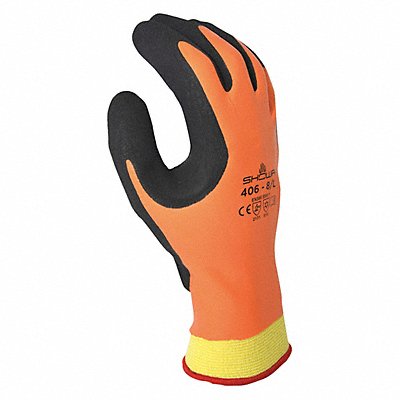 SHOWA 406L08 Coated Gloves Black/Orange L PR