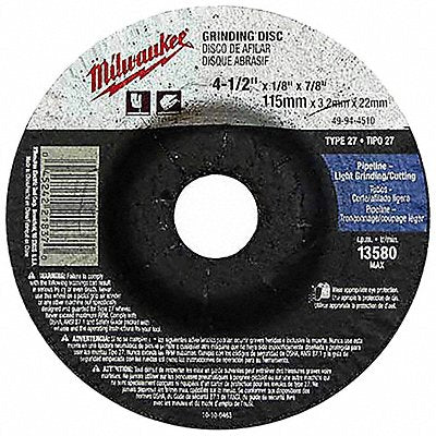 MILWAUKEE 49944520 Grinding Disc 4-1/2 X1/4 X7/8