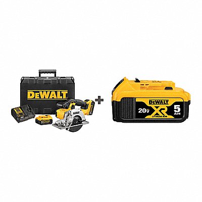 DEWALT DCS373P2DCB205 Cordless Circ Saw Kit 5-1/2 in Blade Dia
