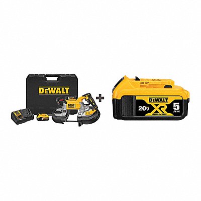 DEWALT DCS376P2DCB205 Portable Band Saw 44-7/8 Blade L 20VDC