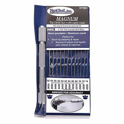 KING TOOL KTD01C00 Magnum Tip Drill Set 12 pcs.