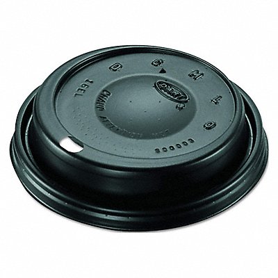 DART 16ELBLK Disp Hot Cup Lid 12oz-24 oz Black PK1000