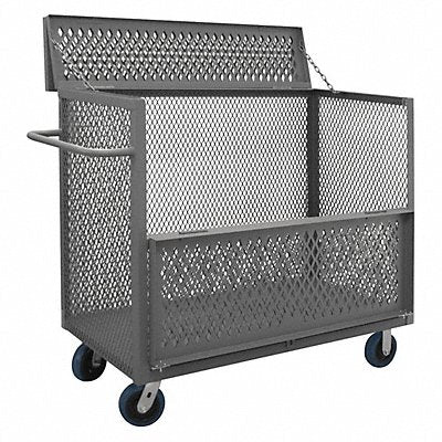 GRAINGER 3STDGTEX30606PU95 3 Sided Mesh Cart w/Drop Gate 3600 lb.