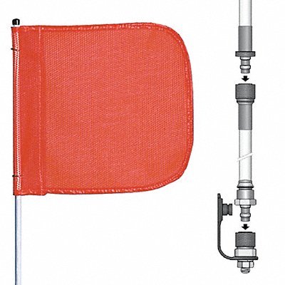 CHECKERS INDUSTRIAL PROD INC FS12SPQDO Warning Whip 12 ft Includes Flag