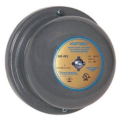 EDWARDS SIGNALING 3404N5 Bell 120VAC 0.062A Grey